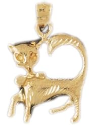 Dazzlers Solid 14k Gold Cat Charm Pendant Available in three colors from jewelsberry (weights: 3.1 grams only)