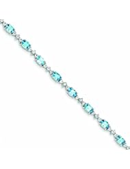 Genuine .925 Sterling Silver Blue Topaz Bracelet 6.5 Grams . 100% Satisfaction Guaranteed.