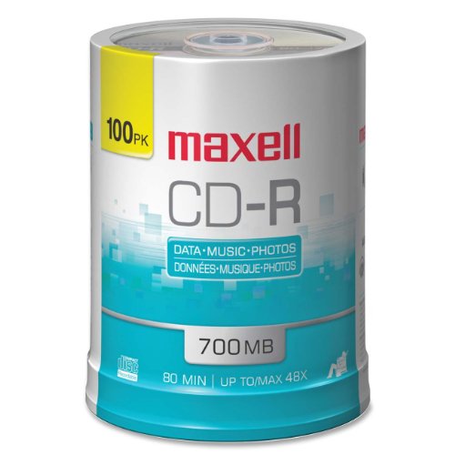 o Maxell Corp. Of America o - CD-R, 80 Min/700MB, 48X, Branded, 100/PK On Sale