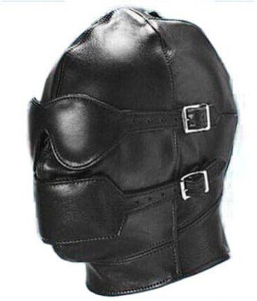 Sm the Head Set & Patch Plug, Punisher Obedient Black Hood Full Mask ,Adult Sex Products