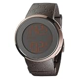 Gucci Men`s YA114209 I Gucci Digital Brown Rubber Strap Watch
