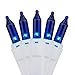 Holiday Essentials 100 Ultra-Brite Blue Lights with White Wire - Indoor / Outdoor Use - UL Listed