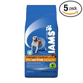 IAMS Weight Control Proactive Health Dry Dog Food, 4-Pound Bags (Pack of 5)