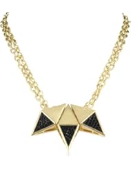 Ted Rossi "Resort" Triple Lizard and Metal Black Diamond Necklace