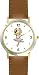 Blue Ballerina Ballet Dancer No.2 - WATCHBUDDY&reg; DELUXE TWO-TONE THEME WATCH - Arabic Numbers - Brown Leather Strap-Size-Large ( Men's Size or Jumbo Women's Size )