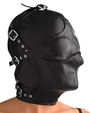 Asylum Leather Hood with Removable Blindfold and Muzzle, ML