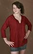 Tunic - Embroidered Rayon, Burgundy
