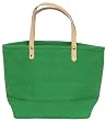 Cotton Colorful Citrus Green Small Tote Bag with Leather Handle 17"Lx11"H