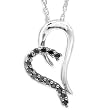 1/5ctw Black Diamond Heart Pendant in 14kt White Gold