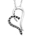 1/5ctw Black Diamond Heart Pendant in 14kt White Gold