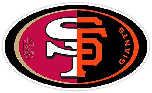 San Francisco Fan Giants 49ers Sport Combo Logo 3"x5" Sticker Decal Vinyl