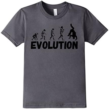 Funny Evolution Shirts: Caveman to Break Dancing - Kids 4 - Asphalt