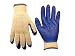 Custom Leathercraft 2029XL String Knit Gloves with Blue Dip, Extra Large