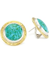 GURHAN "Galapagos" Silver and Gold Turquoise Clip Post Earrings