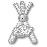 Oklahoma State University OSU Bats Pendant (Silver)