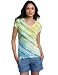 Chaus Women's Embellished Tie-dye Streaks Crew Neck Tee, Fresh Lime, Medium