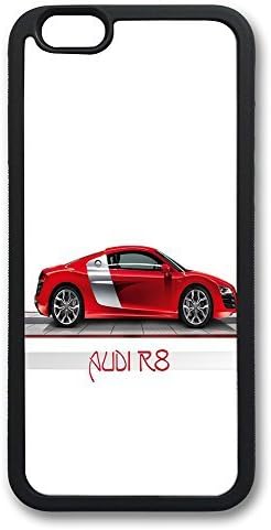 iP6 Case, iPhone 6 Case - Red Audi R8 Pictures New Release Protective Black Soft Rubber Bumper for iPhone 6 Case [Shock-Dispersion] [Slim Fit] Bumper for iPhone 6 Cases