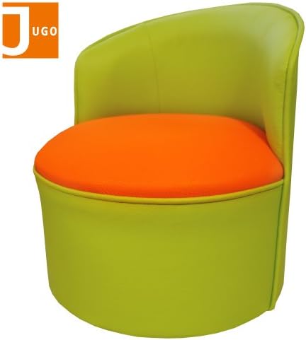 Jugo Children Comfy Roundy Leather Sofa Armchair (Green & Orange)