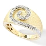 Sterling Silver / 18K Rose or Yellow Vermeil or Platinum Diamond Swirl Ring
