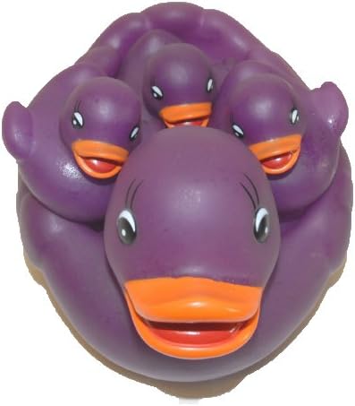 Rubber Ducks Bright Grape Purple Family Set of 4, Waddlers Brand Rubber Ducks Family That Squeaks, Toy Bathtub Baby Shower Birthday Gift, All Depts. Mother's Day Favored Gift