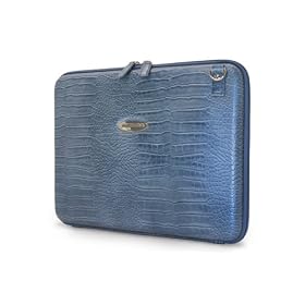 Faux Croc Portfolio Blue