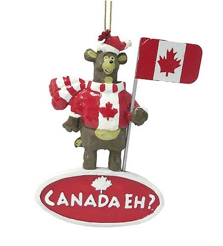 "Canada Eh?" Patriotic Bear Christmas Ornament 4" #W30103