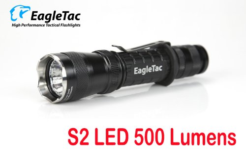  Eagletac T20C2 S2 LED 500 Lumens Tactical Light with Optional Strobe on Tail Cap 