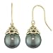 9-10mm black Tahitian pearl earrings in 14ktyg