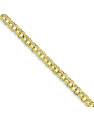 Genuine 14K Yellow Gold Lite 5.5mm Double Link Charm Bracelet 7 Inches 3 Grams Of Gold 100% Satisfaction Guaranteed.