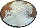 Jewelry : Master Carved Italian Goddess of Music Calliope Cameo Pin Pendant 18k Gold