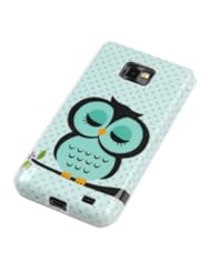 Baby Product: Vandot 2IN1 Phone Mobile Accessory For Samsung Galaxy S2 SII I9100 Soft TPU Silicone Back Case Cover Protection Skin Shell Night Owl Polka Dot + 1x Stylus Touch Pen (Flexible color)- Green White Cute Cartoon - Vandot