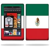 Protective Vinyl Skin Decal Cover for Amazon Kindle Fire 7" inch Tablet Mexican Flag