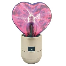 Plasma Heart Night-Light - Silvertone/ Pink