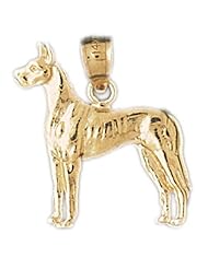Dazzlers Solid 14k Gold Great Dane Dog Charm Pendant Available in three colors from jewelsberry (weights: 1.9 grams only)