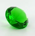 Green Emerald Diamond Ring Shaped Glass Paperweight Home Office Decoration
