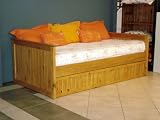 Solid Pine American Day Bed With Pop Up Trundle Honey