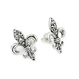 Elegant Fleur De Lis Stud Earrings