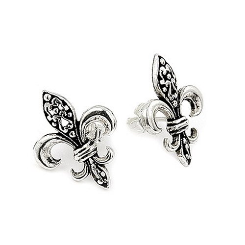 Elegant Fleur De Lis Stud Earrings