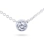 1/4ct Round Bezel Set Diamond Solitaire Necklace (HI/I1) on a 14k white gold 16" chain
