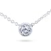 1/4ct Round Bezel Set Diamond Solitaire Necklace (HI/I1) on a 14k white gold 16 chain