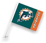 NFL Miami Dolphins Car Flag with Wall Brackett