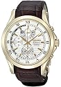 Seiko Premier #SPC054P1 Men's Gold Tone Perpetual Calendar Chronograph Alarm Watch
