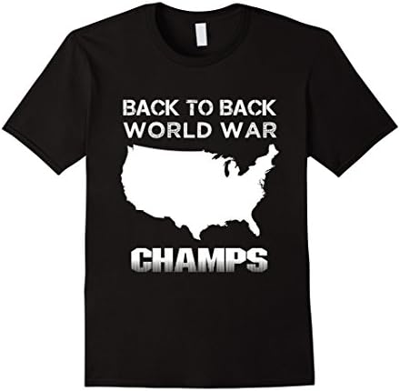 Men's Back To Back World War Champs USA America T-Shirt XL Black