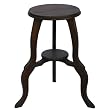 EXP Handmade Asian furniture-24" Round Teak Wood Sofa / End Table With Cabriole Legs & Rich Finish