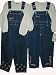 Toddler Girls's Sizes 2T/3T/4T Denim Embroidered Bib Pocket Overall 2-PC Sets(Pre-pack=24 Sets with Assorted Sizes/Emb. Designs, Each $7.50)