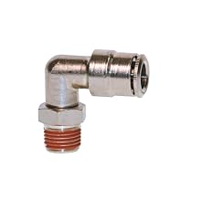 Brennan PCNB2501 Series, Nickel-Plated Brass Push-to-Connect Tube Fitting, 90 Degree Elbow, Tube OD x NPT Male