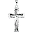 14K White Gold Cross Pendant