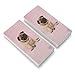 Pug Puppy Dog Sitting Pink Necklace Eraser Set of 2