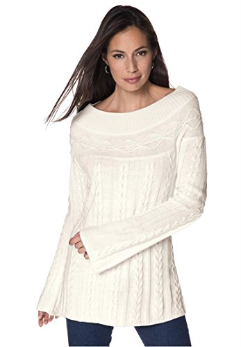 Jessica London Women's Plus Size Cable Knit Tunic