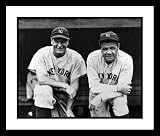 Babe Ruth and Lou Gehrig New York Yankees -Dugout- Framed 8x10 Photograph